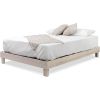 Twin size Solid Wood Heavy Duty Platform Bed Frame in Off-White - Made In USA