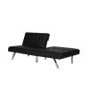 Modern Black Faux Leather Upholstered Sleeper Sofa Bed