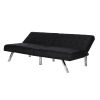 Modern Black Faux Leather Upholstered Sleeper Sofa Bed