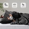 King size Pre-Washed Pleated Microfiber Comforter Set in Black