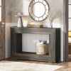 Modern Farmhouse 47-inch Long Sofa Table in Dark Grey Black Wood Finish