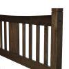 Queen size Solid Pine Wood Platform Bed with Headboard in Espresso