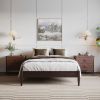 Full Size Solid Hardwood Victorian Style Espresso Platform Bed