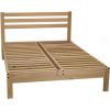 King size Solid Wood Platform Bed Frame with Slatted Headboard - Made in USA