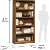 5-Shelf Bookcase in Medium Brown Oak Finish