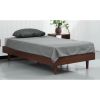 Twin size Mid-Century Modern Platform Bed Frame in Dark Brown Wood Finish