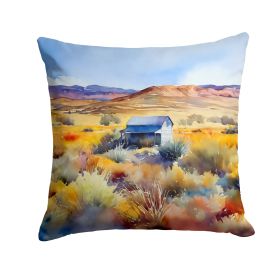 Nevada Sagebrush in Watercolor Throw Pillow Machine Washable, Indoor Outdoor Decorative Pillow for Couch, Bed or Patio, 18Hx18W (Default: Default)